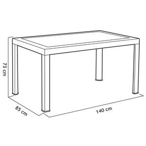 Tavolo Rettangolare da Esterno Dream, Design Contemporaneo Resistente alle Intemperie, 140cm X 85cm, Marrone/Nero - Product Image 6