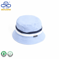 Chapeau Bob Décontracté et Tendance en Tissu Léger et Respirant avec Bande Rayée et Étiquette Tissée Personnalisée pour Toutes les Saisons