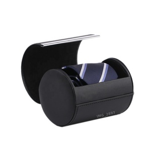 <strong>Tie</strong> Holder Luxury Pu Leather Customized Handmade Personalized Men Gift Travel Magnetic Round <strong>Tie</strong> <strong>Storage</strong> <strong>Box</strong> - Product Image 3