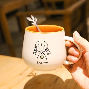 Taza de <span class=keywords><strong>Café</strong></span> con Diseño de Graffiti para Niña y Niño, Taza de Cerámica con Cuchara para Oficina en Casa, Regalo de Negocios - Product Image 6