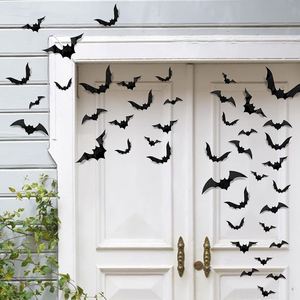 Autocollants de chauve-souris en plastique noir à effet 3D pour Halloween, 88 pièces par paquet, décorations de fête en provenance de Chine BF888 - Product Image 1