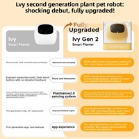 Pot de fleurs intelligent avec capteur, écran OLED, alimentation par batterie/USB, contrôlé via l'application Tuya, doté de fonctions émotionnelles interactives