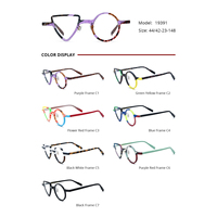 Monture de lunettes Borregls multicolore en acétate, forme irrégulière, pour femme, style vintage, lunettes rondes, lunettes optiques de haute qualité, 19391