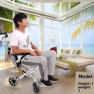 Poussette pliante légère en alliage d'aluminium pour voyages, <span class=keywords><strong>ultra</strong></span>-légère, pour personnes âgées et enfants - Product Image 4