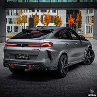 Diffuseur de pare-chocs arrière en fibre de carbone sèche style Larte pour BMW X5M F95 LCI X6M F96 LCI 2024+ - Pièces de tuning aérodynamique extérieures pour voiture