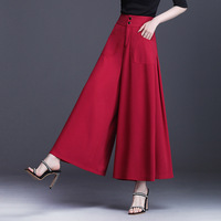 Nouvelle Collection Printemps 2026 – Culottes Évasées Femme Taille Haute Ample Amincissante Fluide et Tombante ; Coupe Cloche à Taille Élastique