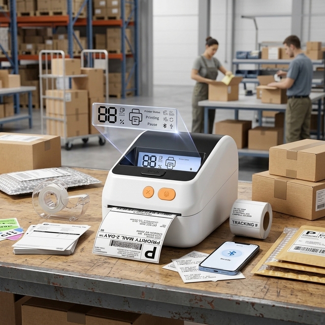Phomemo D421R Shipping Label Printer 4x6 Thermal, Thermal Shipping Label Printer with RFID Auto Detection