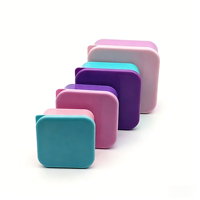 Boîte à goûter pour enfants en plastique sans BPA, avec couvercle anti-fuite, conteneur de stockage alimentaire carré multicolore, boîte à lunch