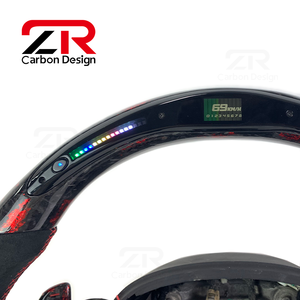 Volant en fibre de carbone forgé avec LED personnalisées pour Jeep Grand Cherokee SRT Wrangler Gladiator, design de style racing - Product Image 3