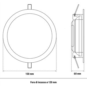 Faretto LED da Incasso Diametro 15,5 Cm Finitura Bianca per Installazione a Soffitto - Product Image 3