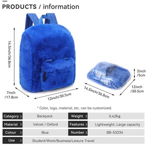 <span class=keywords><strong>Sac</strong></span> à <span class=keywords><strong>dos</strong></span> personnalisé pour enfants, mignon, léger, en peluche, <span class=keywords><strong>sac</strong></span> à <span class=keywords><strong>dos</strong></span> en polaire mignon de dessin animé - Product Image 5