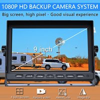 Système de surveillance DVR pour camion 9 pouces, écran partagé AHD, vision nocturne 1080P, caméras latérales et arrière étanches IP68 pour camion, bus, camping-car, fourgonnette