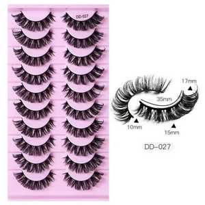 ขนตาปลอม 10 คู่ แบรนด์ส่วนตัว ขนตาปลอมแบบมิงค์ ต่อขนตาแบบ D Curl ขนตาแบบรัสเซีย ขนตาแบบเปียก เพิ่มวอลลุ่ม อุปกรณ์ต่อขนตา - Product Image 2