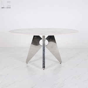 Wholesale <strong>Mid</strong> <strong>century</strong> Luxury Modern French Small 4 Seater Sintered Stone Top Round <strong>Dining</strong> <strong>Table</strong> Set 4 <strong>Chairs</strong> - Product Image 5