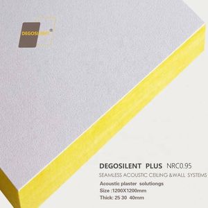 Plafond acoustique monolithique sans joint en <span class=keywords><strong>laine</strong></span> <span class=keywords><strong>de</strong></span> <span class=keywords><strong>roche</strong></span>, panneaux acoustiques en plâtre minéral pulvérisé - Product Image 1