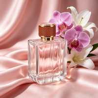 Flacon de parfum vide rectangulaire de luxe 100 ml avec surface rayée, bouchons modernes et pulvérisateur à sertir