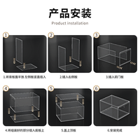 Boîte de rangement à chaussures en acrylique pliable à ouverture latérale, personnalisée, robuste, transparente, pour baskets, présentoir en plastique transparent pour chaussures