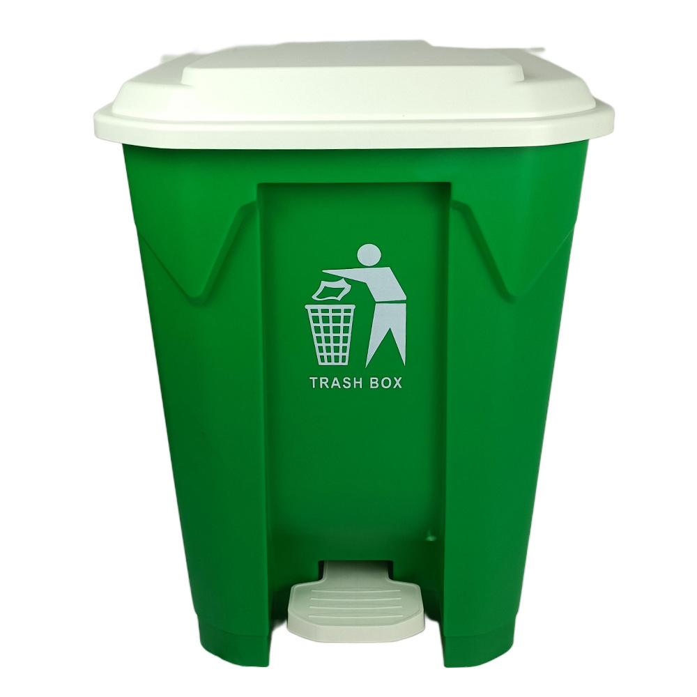 Cubo verde con tapa blanca.