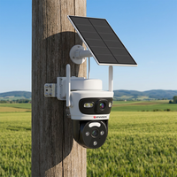 Caméra PTZ solaire 4G avec double objectif 3MP, batterie 10000mAh, enregistrement 24/7, faible consommation d'énergie, caméra de sécurité extérieure pour la maison, pas besoin de Wi-Fi