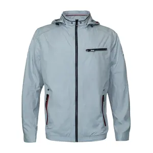 CORBONA New Herren leichte Jacke Frühjahr Sommer winddichter Mantel Reisemode lässig Outdoor Langärmlig Abnehmbare Mütze Parka