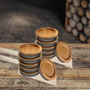Hot Sale Minimalist Design Kitchen <b>Storage</b> Set Airtight Wooden- Lid <b>Glass</b> Jar Spoon Pot Spice Drawer Eco-Friendly <b>Food</b> Use - Product Image 3