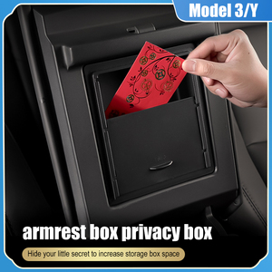 Accesorios de Interior de coche para Modelo 3 modelo <span class=keywords><strong>Y</strong></span> organizador de consola central reposabrazos caja de almacenamiento oculta - Product Image 2