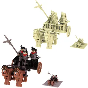 Toptan at oyuncak zırh-Qin İmparatorluğu terra cotta warriors imperial taşıma savaş arabası savaş at aksiyon figürü kask zırh oyuncak inşaat blokları XP601