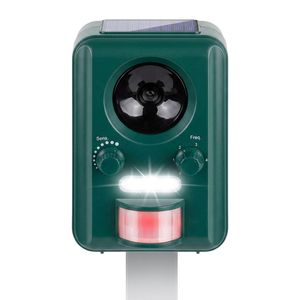 Répulsif Solaire pour Oiseaux, Répulsif Ultrasonique pour Animaux d'Extérieur, Répulsif pour Rongeurs avec PIR + Lumière Stroboscopique pour Éloigner les Animaux - Product Image 1