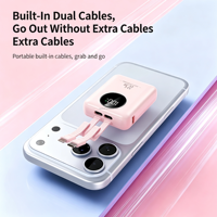 Nouvelle mini batterie externe électronique 10000 mAh, mince et portable, avec câble USB-C, Powerbanks 10000 mAh