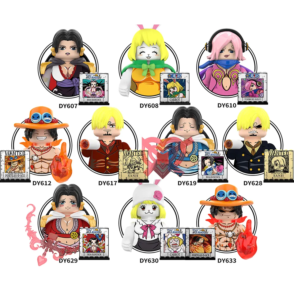 DY607-633 Sanji Boa HancockキャロットエースヴィンスモークReiju Luffy日本のアニメプラスチック収集ビルディングブロック子供用ミニおもちゃ