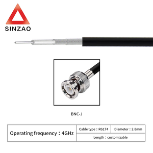 SINZAO Customizable RG174 Coaxial Cable Assembly <strong>BNC</strong> Male <strong>BNC</strong> Male Microwave Communication Cable Stainless Steel Copper - Product Image 4