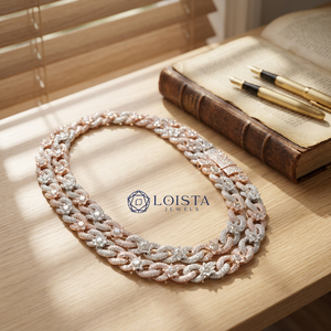 Collier chaîne cubaine Hip Hop en or avec diamants de laboratoire certifiés IGI, style Iced Out, pour hommes - Product Image 1