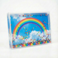 Cadre photo liquide en acrylique 4x6 pouces personnalisé, avec confettis flottants et globe de neige aquatique, vente en gros directe usine