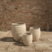 Pot Bunga Minimalis Vintage dari Fiber Cement GRC, Grosir untuk Pusat Perbelanjaan, Ukuran Kecil, Tahan Lama, Ramah Lingkungan, Dilengkapi Lubang Drainase