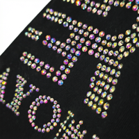 Transfert de strass personnalisé AB thermocollant, lettrage, nom, motif en cristal pour T-shirt, denim, vêtements, vente en gros