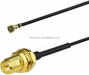 SMA-女性至1.13毫米IPEX连接器10厘米长黑色适配器，适用于迷你PCI WiFi和其他设备尾纤天线电缆