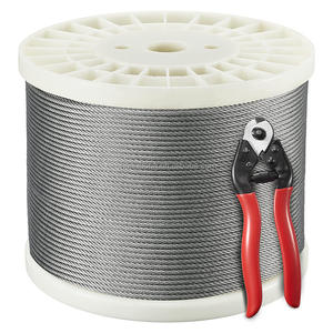 Cable de acero para barandilla de cubierta, cable de acero inoxidable T316 de 1000 pies, 7x7 hilos, con cortador - Product Image 1