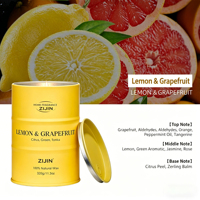 Vela aromática de lujo de cera de soja con aroma a cereza en frasco de hojalata, de un solo núcleo, para fragancia del hogar y logotipo personalizado