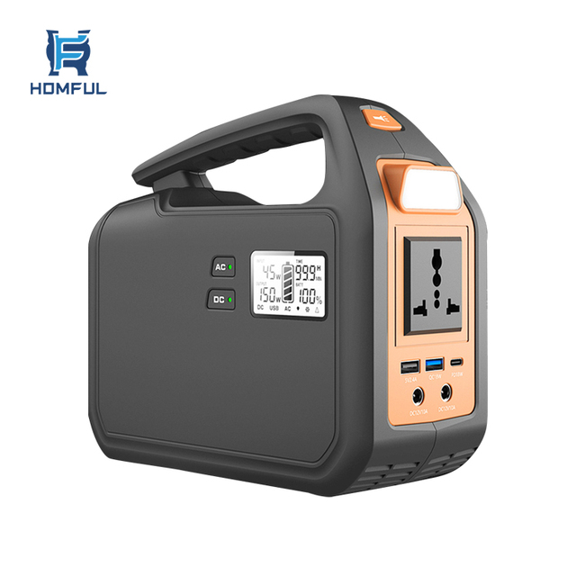 HOMFUL Waterproof AC 110V 220V Solar 200W 300W 500W 1000W Mobile Power Bank Lithium Battery Portable Power Station