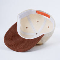 Gorras de béisbol de pana de dos tonos con logotipo de letras personalizadas, bordadas, de alta calidad, al por mayor, para uso diario informal.