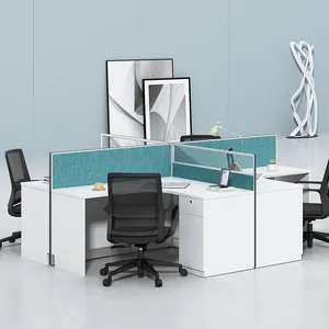 Hot Sale Fashion Partition System Desk Design Modular Computer Desk Workstation Standard Office Curved Work Station