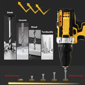 Perceuse sans fil 12V 21V, ensemble d'outils électriques à percussion, perceuse électrique sans fil, kits combinés de perceuses magnétiques avec deux batteries - Product Image 2