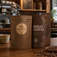 Sachets d'emballage en aluminium pour grains de café torréfiés de qualité supérieure avec fermeture à glissière refermable pour une fraîcheur longue durée