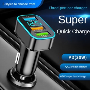 30W 66W 60W 100W conveniente doppia porta 2 3 Usb tipo-C PD 33W telefono cellulare ricarica rapida Qc3.0 caricatore auto display di alimentazione a LED - Product Image 2
