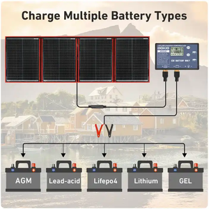 Powerbank de panneaux solaires portables pliants étanches de 18V 200W avec <span class=keywords><strong>kit</strong></span> de contrôleur de <span class=keywords><strong>12V</strong></span> 20A pour la batterie de véhicule de maison de voiture de <span class=keywords><strong>camping</strong></span> - Product Image 3