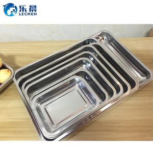 Bandeja cuadrada de acero inoxidable para servir comida, utensilio de cocina para pulir, todos los tamaños, se puede elegir - Product Image 1