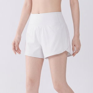 <b>Women</b> Quick Dry 2 In 1 Athletic <b>Shorts</b> High Waist Back Zipper Pocket Compression Inner Liner Jogging Fitness Gym Yoga Wholesale - Product Image 1