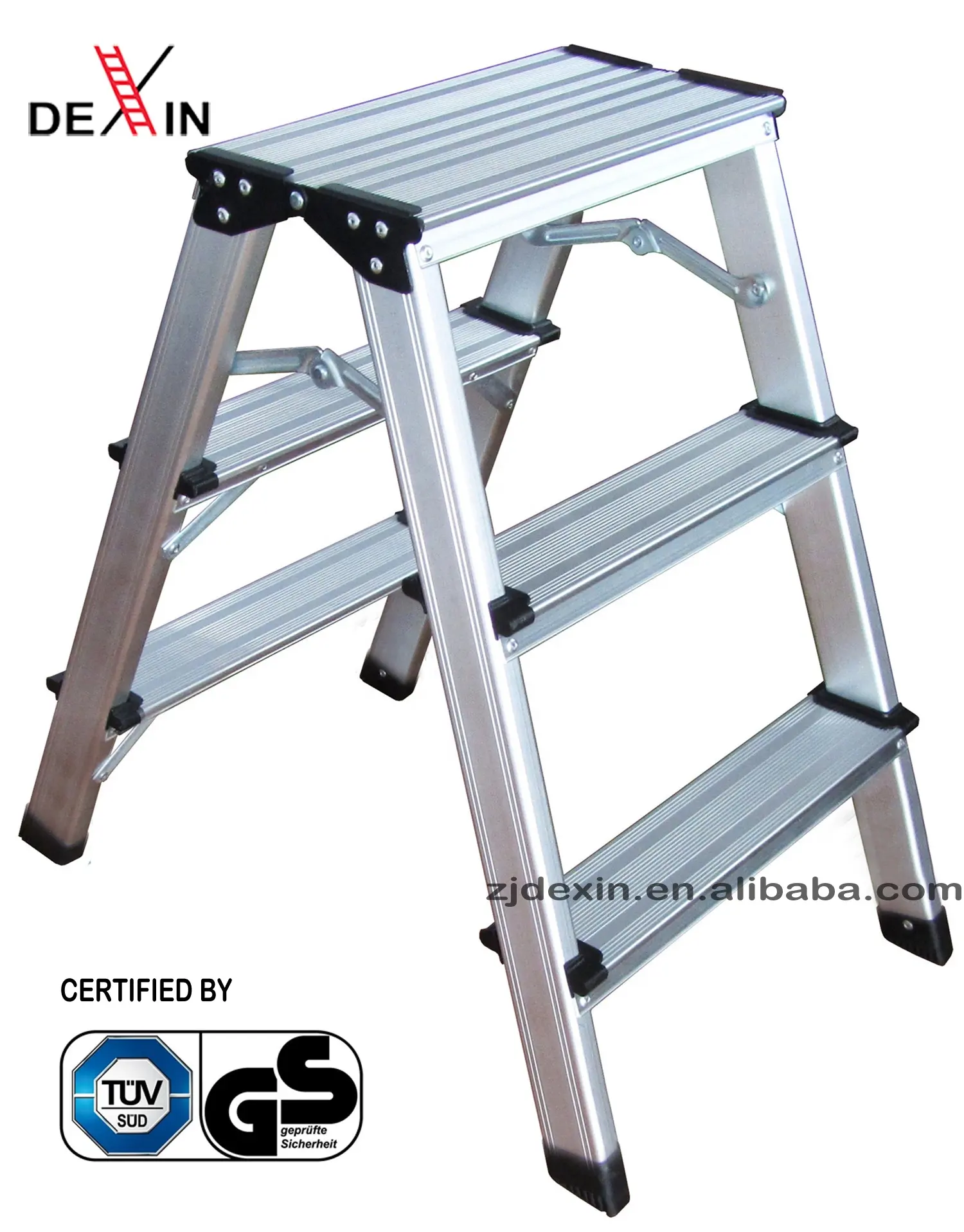 Ev için kaymaz ayaklar taşınabilir kullanışlı çalışma merdiveni ile hafif 3-portatif merdiven katlanır tabure