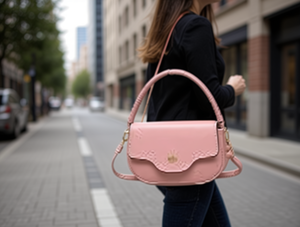 Bolso semicircular para debajo del brazo, cubierta de cuero sintético de microfibra, cierre para todas las estaciones, estilo minimalista - Product Image 2