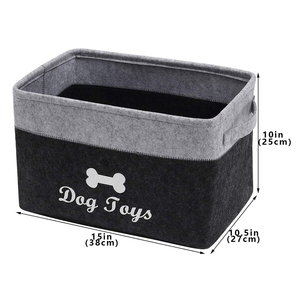Modern karikatür tarzı keçe köpek kedi oyuncaklar depolama sepeti Bin çevre dostu dikdörtgen saklama kutusu köpek oyuncaklar için mont giyim - Product Image 5
